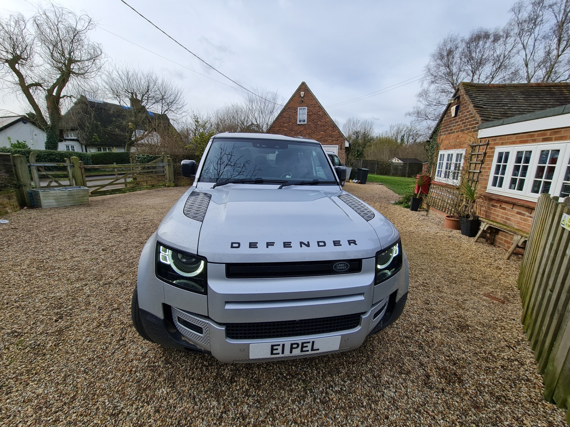 Silver Land Rover Defender