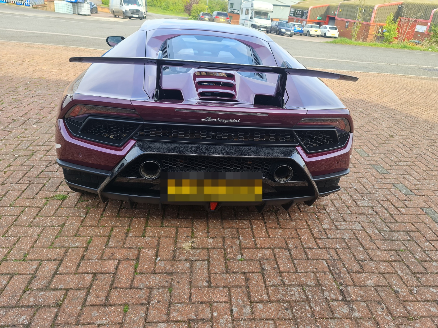 Lamborghini rear view at a Prime Motive install